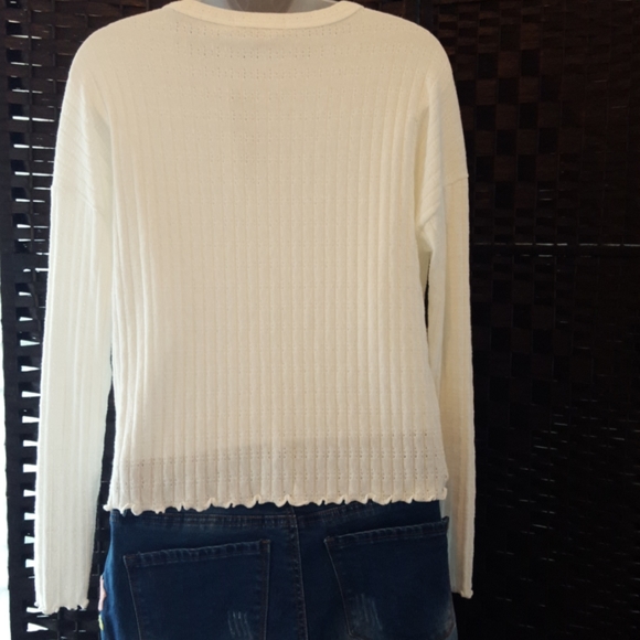 Gaze winter white knit top. M - Picture 5 of 7